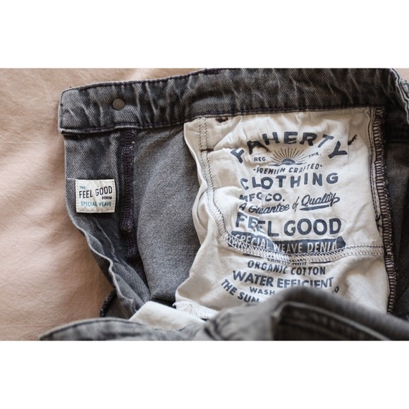 Faherty Mens Size 28 5 Pocket Black Dyed Straight Leg Jeans Pants Denim Stretch - Picture 7 of 11